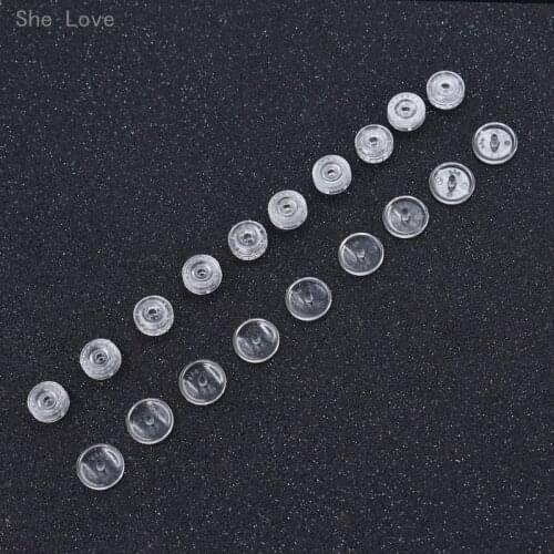 Chzimade 50 Sets Clear Plastic Resin Snaps Button Fasteners Press Stud 12mm T5 Caps