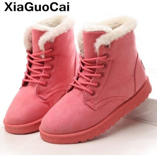 Women Boots Winter Super Warm Snow Boots Suede Ankle Boots For Female Furry Shoes Botas Mujer Plush Booties Shoes Woman 2020
