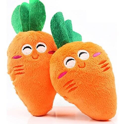 1Pcs Cat Dog Plush Toy Fruit Food Shape Cartoon Cute Bite Resistant Squeaky Toy Pet Chew Toys Interactive Supplies Dropshipping