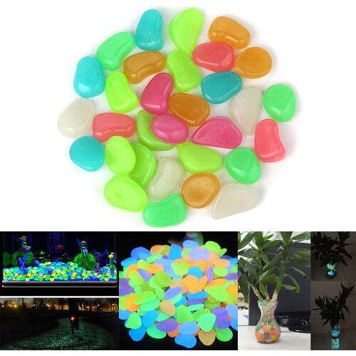 10PCS Aquarium Decoration Luminous Stone Fish Tank Cobblestone Stone Luminous Stone Pebble Light Stone