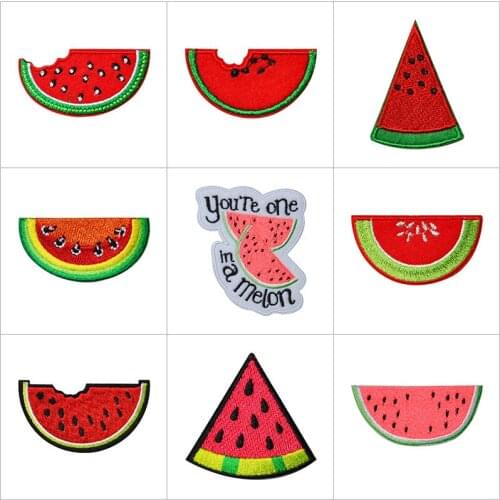 100pcs/lot Embroidery Patch Fruit Watermelon Letter Clothing Decoration Sewing Accessories Craft Diy Iron Heat Transfer Applique