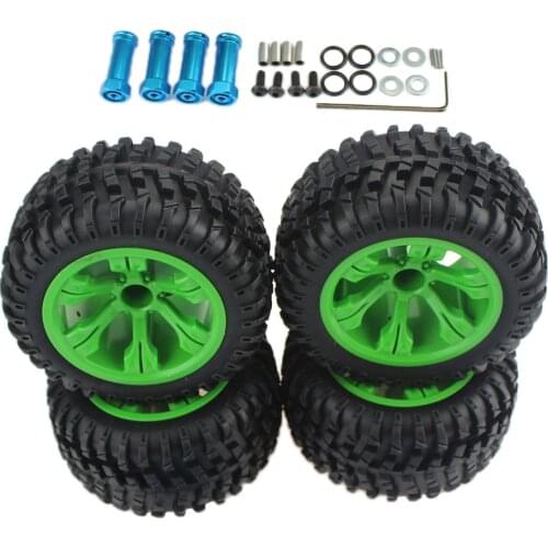 110mm Wheel Rims Rubber Tires & Wheel Hub Combiner Adapter for WLTOYS 144001 124019 124018 RC Off-road Crawler Buggy Car Parts