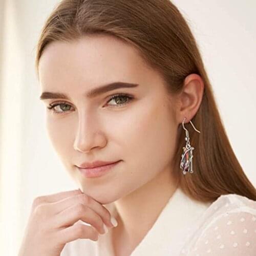16 Pairs Teardrop Crystal Drop Dangle Earrings for Women Boho Hoop Earrings Kit E56A
