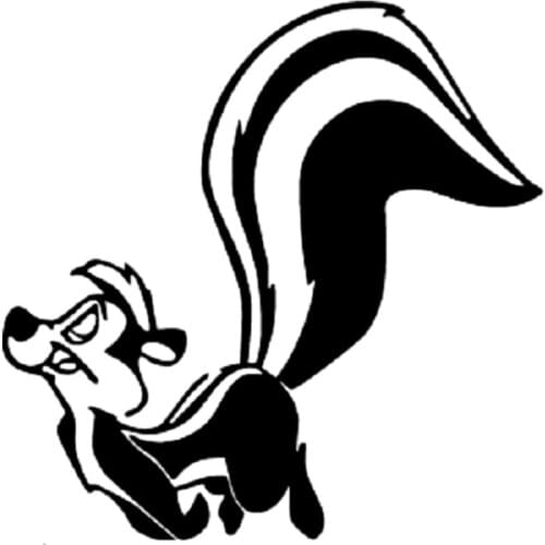 17cm*17cm Skunk Pepe Fashion Vinyl Stickers Decals Cartoon Black/Silver S3-5394