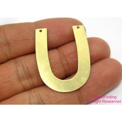 20pcs Brass pendant 35x27mm Raw brass U shaped connector findings -20pcs R445