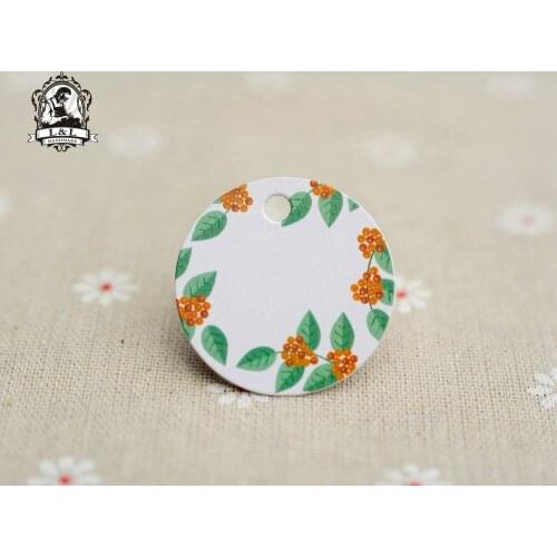 200 pcs 3.5cm round kraft/white paper label Flower label Clothing label Label customization wine tag candy favor tags