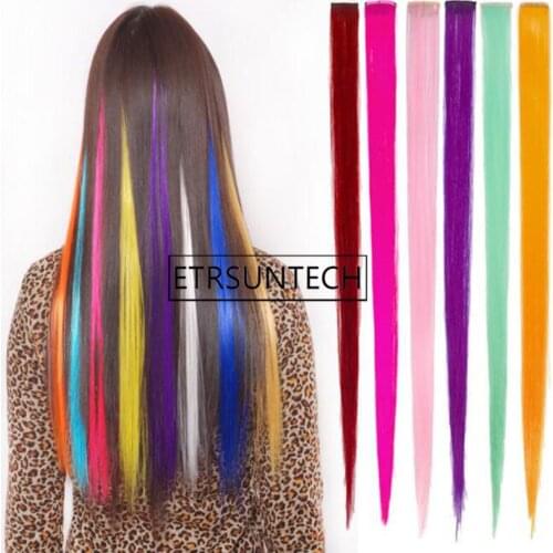 300pcs 50cm Long Straight Rayon Colored One Piece Rainbow Hairgrips Dance Performance Party Decoration