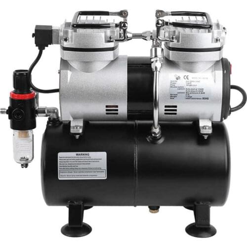 Airbrush Compressor Air Compressor Pump Airbrush Dual Cylinder Spray Kit for Painting