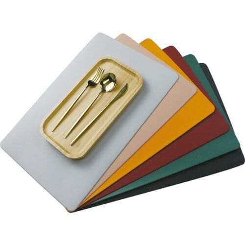 Set of 4/6/8/10 Faux Leather Placemats,Heat Resistant Easy to Clean Non-Slip Rectangle Mat,for Kitchen Dining Table Decorations