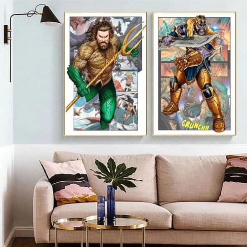 DIY Diamond Painting Marvel Comic Superhero Spider Man Captain America Full Drill Square Round Diamond Embroidery Cross Stitch