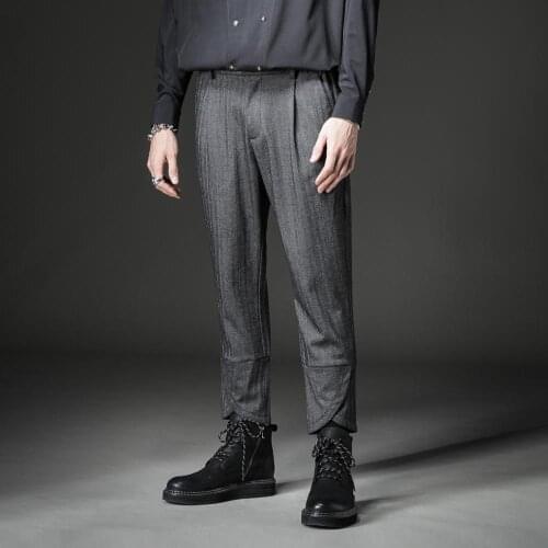 Free shipping New 2020 Mens Male Grey Original Design Night Shine Autumn Harem Pants Jacquard Casual Trousers BY203317333