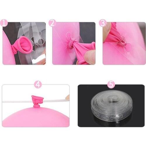 Transparent Balloon Chain 15M Balloon Decorate Strip Party Garland Chain Bar Arch Diy Connect Tape Decor F9T3