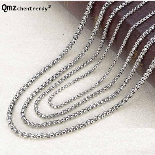 2MM 50CM Wholesale High quality Mens Stainless Steel Boxing Chain Necklace Rapper Chunky Box Lin Boys Jewelry DIY accessory