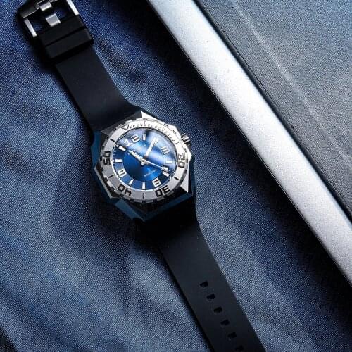 Reef Tiger/RT Top Brand Black Shark Series Mens Sport Watches Steel Case Automatic Mechanical Waterproof Dive Watches