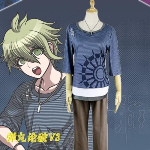 Dangan Ronpa Rantaro Amami Cosplay Costume For Men Uniform Danganronpa V3:Killing Harmony Tops Pant Necklace Wig Suits C98M10