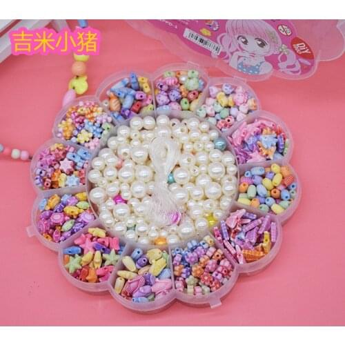 13 Pattern Beads Toys for Children Girl Gift Box DIY Lacing Toy Jewelry Bracelet Needlework Handmade Kid Material Creativity Toy