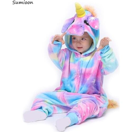 Children Pajamas Unicorn for Boys Girls Onesie Kids Animal Panda Deer Child Pijamas Winter Children Sleepwear unicornio Pyjamas
