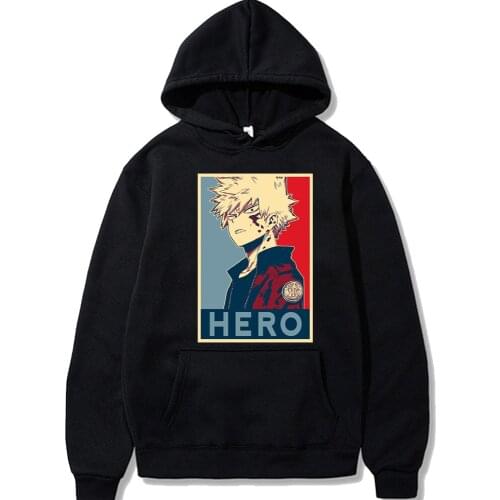 Harajuku my hero academia Unisex Hoodies Japanese Anime Bakugou Katsuki Printed Mens Hoodie Streetwear Casual Sweatshirts