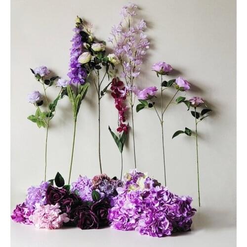 Silk Hydrangea Peony Simulation Artificial Flower Purple DIY Bouquet Wedding Table Home Party Decorations Christmas Decorative
