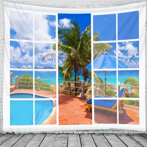 View from The Window PatternTapestry Blanket Throw Wall-Hanging Psychedelic-Pattern Home-Deco