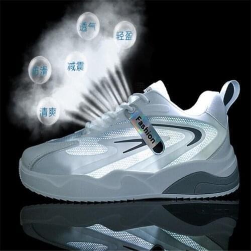 New mens sneakers fashion mesh stitching thick-soled non-slip lightweight and comfortable casual shoes male designer