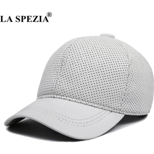 LA SPEZIA Men's Leather Baseball Caps