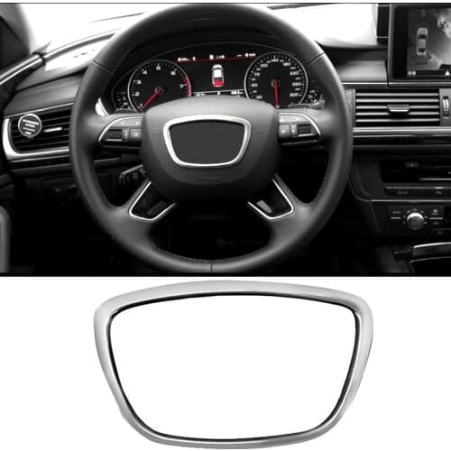Car Steering Wheel Center Logo Frame For Audi A3 A4L A6L A8 Q3 Q5 Q7 Steering Wheel Emblem Trim Decor Ring Metal 3D Car Styling