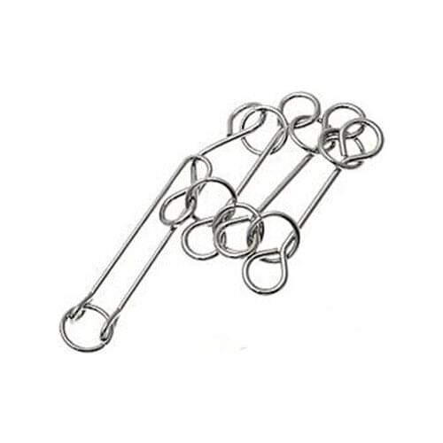 Wholesale 10PCS/LOT Ladder shape Metal Brain Teaser Puzzles Game Toys for Adult Children