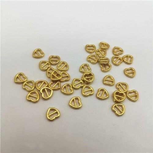 50pcs Mini 6x6mm Metal Belt Heart Shape Buckle For Doll Clothes Shoes Making Accessories 4 Colors
