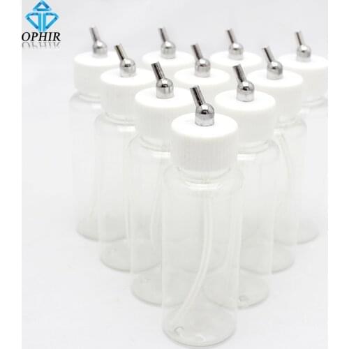 OPHIR 10pcs/lot Professional 80cc Dual Action Airbrush Plastic Bottles Pot Air Brush Paint Cup for Cake/Model Paint _AC022-10x