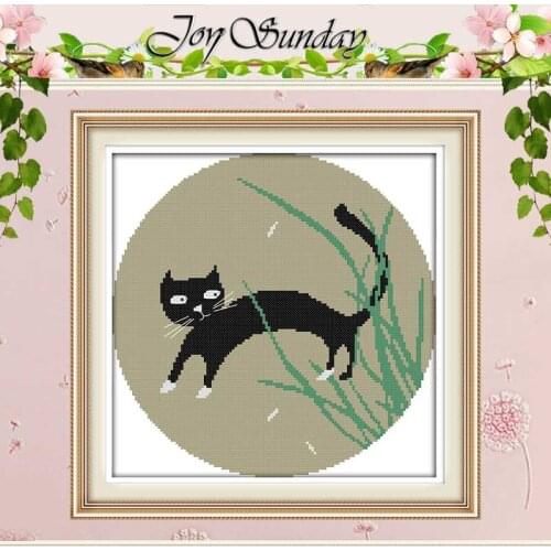 The little black cat atterns Counted Cross Stitch 11CT 14CT Cross Stitch Set Wholesale Cross-stitch Kit Embroidery Needlework