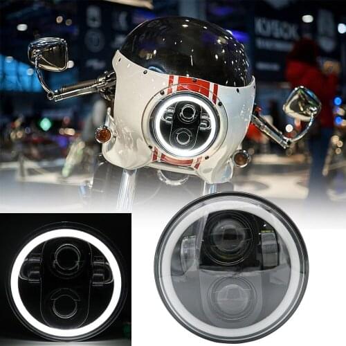 5-3/4" Headlamp For Harley Dyna Sportster 1200 48 883 White DRL Light Moto 5.75 Inch Headlight For Yamaha trx850 Headlamp