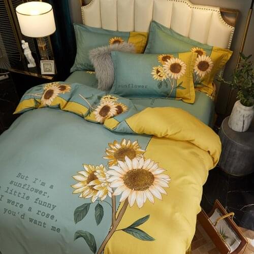 2021 New Horse Cotton Skin-Friendly Nude Sleeping Bedding Bed Linen Quilt Cover Set Twill Active Printing Bedding Large Flower