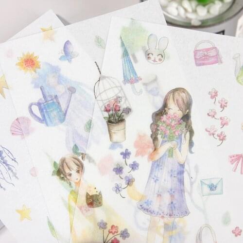 Original Cute Girl Bullet Journal Decorative Washi Stickers Scrapbooking Stick Label Diary Stationery Album Stickers Pegatinas