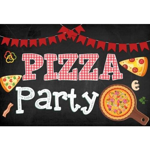 Pizza Party Green Red Funny Banner Gift Christmas Party Decoration Poster Photography Props Decoration Background Painting