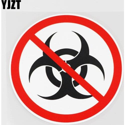 YJZT 11.3CMX11.3CM Warning Signs PVC Decal Biohazard Markers Car Sticker Prohibit 11B-0107