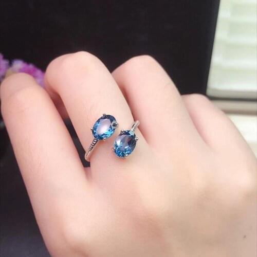 Simple and exquisite, natural topaz ring, 925 silver, woman exclusive gem, look for natural gem shop