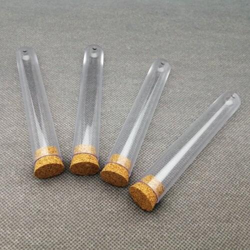 12pcs 16x100mm Transparent Plastic Test Tubes With Corks ,Party Candy Bottle with Round Bottom，Wedding Gift Vial