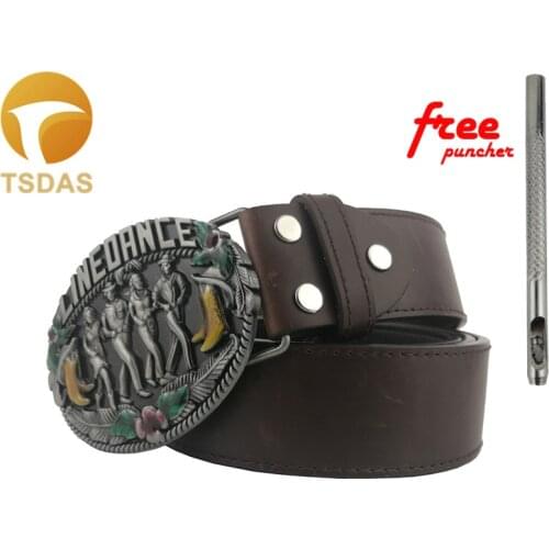 Western Cowboy Line Dance Pattern Metal Belt Buckle Suitable For 3.8cm-4cm Wide Belt Classic Gifts For Jeans accessories