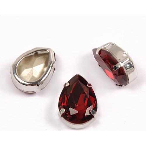 CTPA3BI 4320 Drop Strass Siam Swa Red color pointback Fancy Sew on Rhinestone Nail Art Decoration Jewelry Craft stones