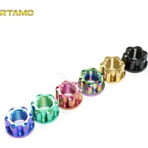 RTAMO Titanium Nuts M18X1.5P Nut Screws Ti Bolts for Motorcycle Bicycle Bike Parts
