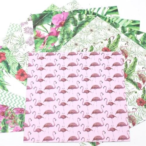 ZFPARTY 12pcs 6" Single-side Printed Crane/Flowers pattern creative papercraft art paper handmade scrapbooking kit set books
