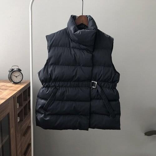 Women Thick Cotton Down Warm Tops Oversized Vest Chaleco Mujer Gilet Casaco Feminino Women Vest Coat Stand Collar Winter