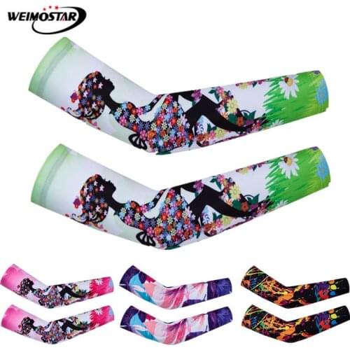 1 Pair Outdoor Sports Arm Warmers Women UV Protection Arm Sleeve MTB Bicycle Bike Arm Protector Breathable Cycling Oversleeve