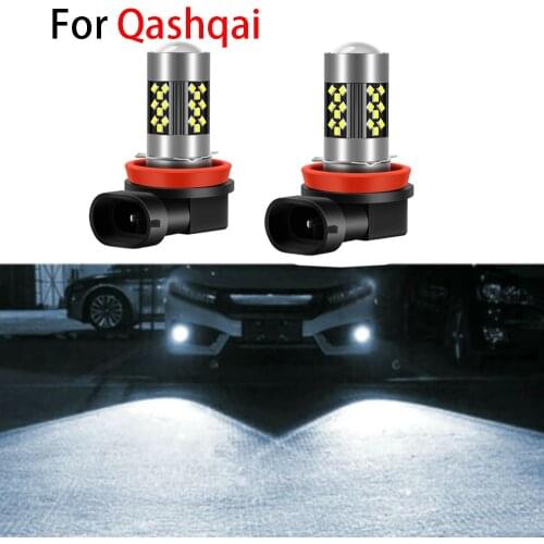 2pcs Led Car Fog Lamp for Nissan Qashqai J10 J11 2007-2020 Front Fog Light Bulb Car Accessories Canbus Error Free White