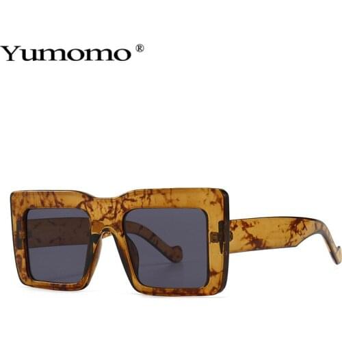 2020 Fashion Square Flat Top Sunglasses Women Vintage Brand Designer Gray Lens Sun Glasses Men Trending Shades UV400