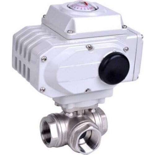 3/4" 3 Way Stainless Steel SS304 Pneumatic Electric Ball Valve