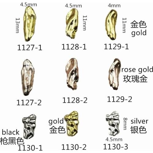 50pcs/pack metal nail art punk style irregular rectangle drop for jewelry nails sticker decoration gel nail art diy tools