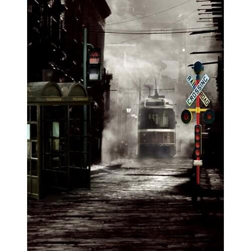 5x7ft Vintage Road Bus Photography Backdrops Photo Props Studio Background