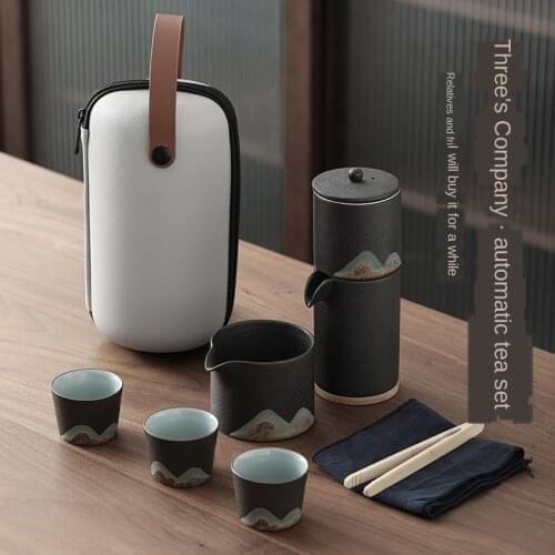 Automatic Tea Making Device Hand-Painted Lazy Automatic Tea Set Portable Travel Ceramic Kung Fu Tea Set Tea Set Chinese Tea Sets